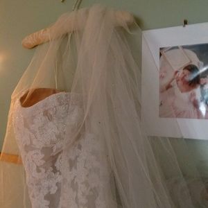 Wedding dress plus vail